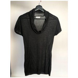 Sheer Cowl-Neck Sweater